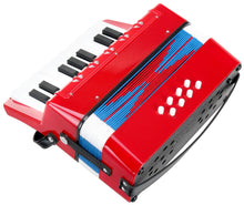 Load image into Gallery viewer, Beautiful Childrens Accordion 8- bass 17 Piano Keys Plus 8 Bass Buttons With Shoulder Straps Red