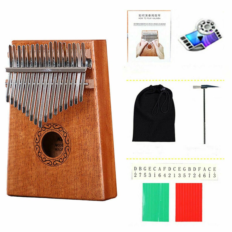 17-Key Kalimba Thumb Piano Toy Wooden Mahogany Finger Musical Instrument Kit