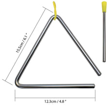 Load image into Gallery viewer, Metal Triangle Percussion Musical Instrument - with Beater For Children And Adults
