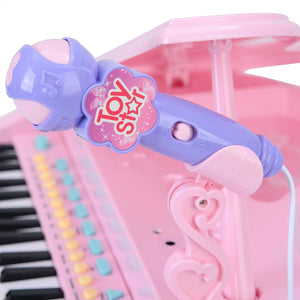 Kids Electronic Grand Piano Childrens Keyboard Toy 37 Keys Microphone Seat