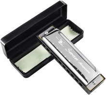 Load image into Gallery viewer, Blues Harmonica 10 Hole Harmonicas Key of C for Children/ Beginners Mouth Organ and Case
