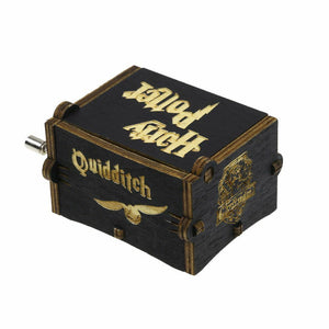 Harry Potter Music Box Black Engraved Wooden Interesting Craft Xmas Gift Kid Toy