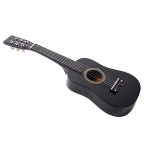 23" Inch Kids Wooden Acoustic Guitar Child Children Guitar Black w/ String Pick