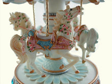 Load image into Gallery viewer, Ultimate Luxury Childs Gift - Hand Painted Collectable  Musical Carousel Box With Turning Horses -  Plays &quot;When You Wish Upon A Star&quot;