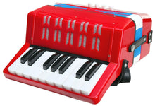 Load image into Gallery viewer, Beautiful Childrens Accordion 8- bass 17 Piano Keys Plus 8 Bass Buttons With Shoulder Straps Red