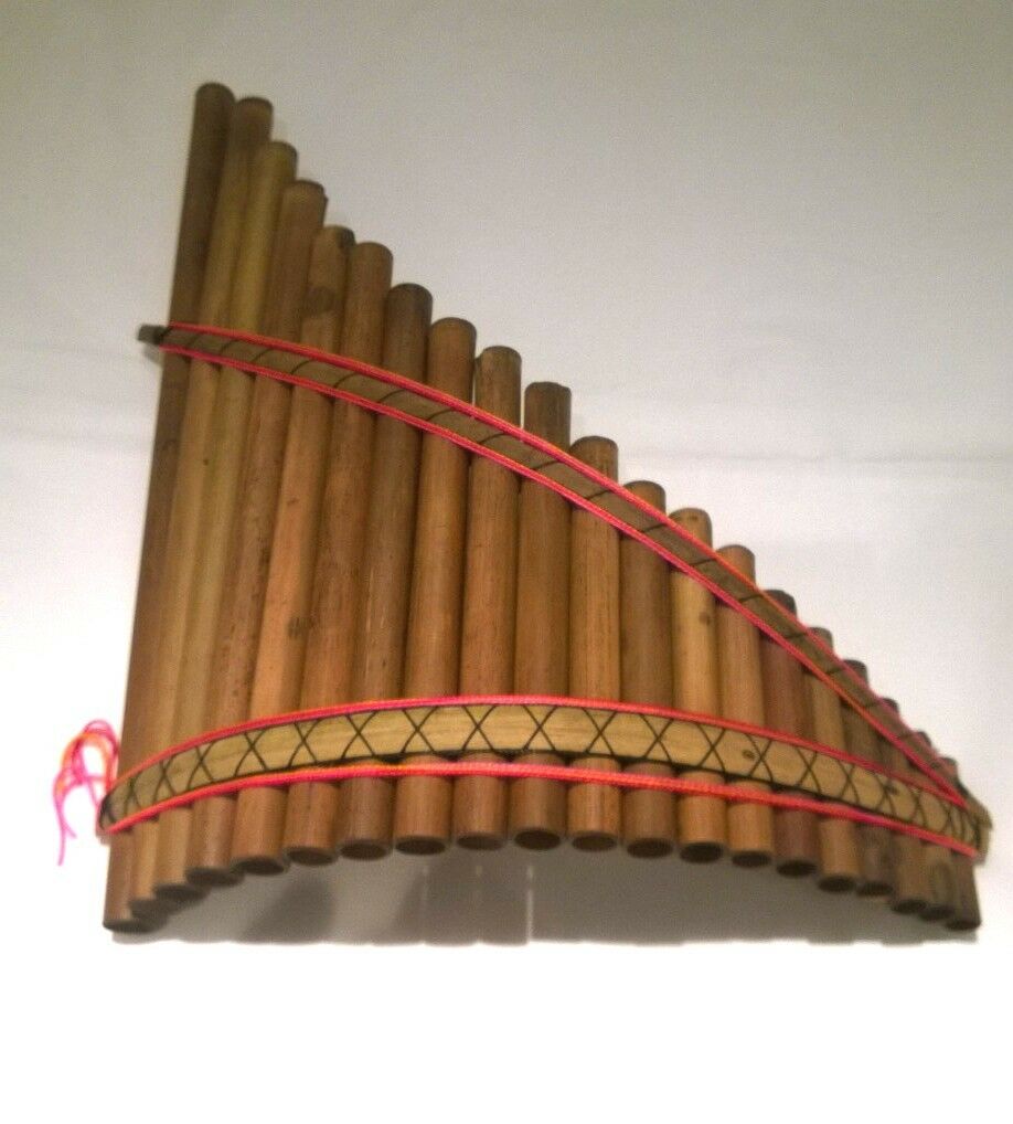 Ultimate Genuine Hand Made Flute  Large 20 Pipes Andean Sisca Curved Pan Pipes
