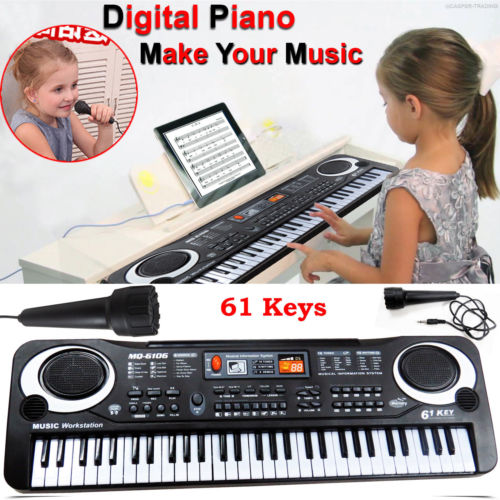 61 Keys Digital Electric Piano Music Electronic Keyboard Organ Mini Microphone