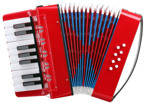 Beautiful Childrens Accordion 8- bass 17 Piano Keys Plus 8 Bass Buttons With Shoulder Straps Red